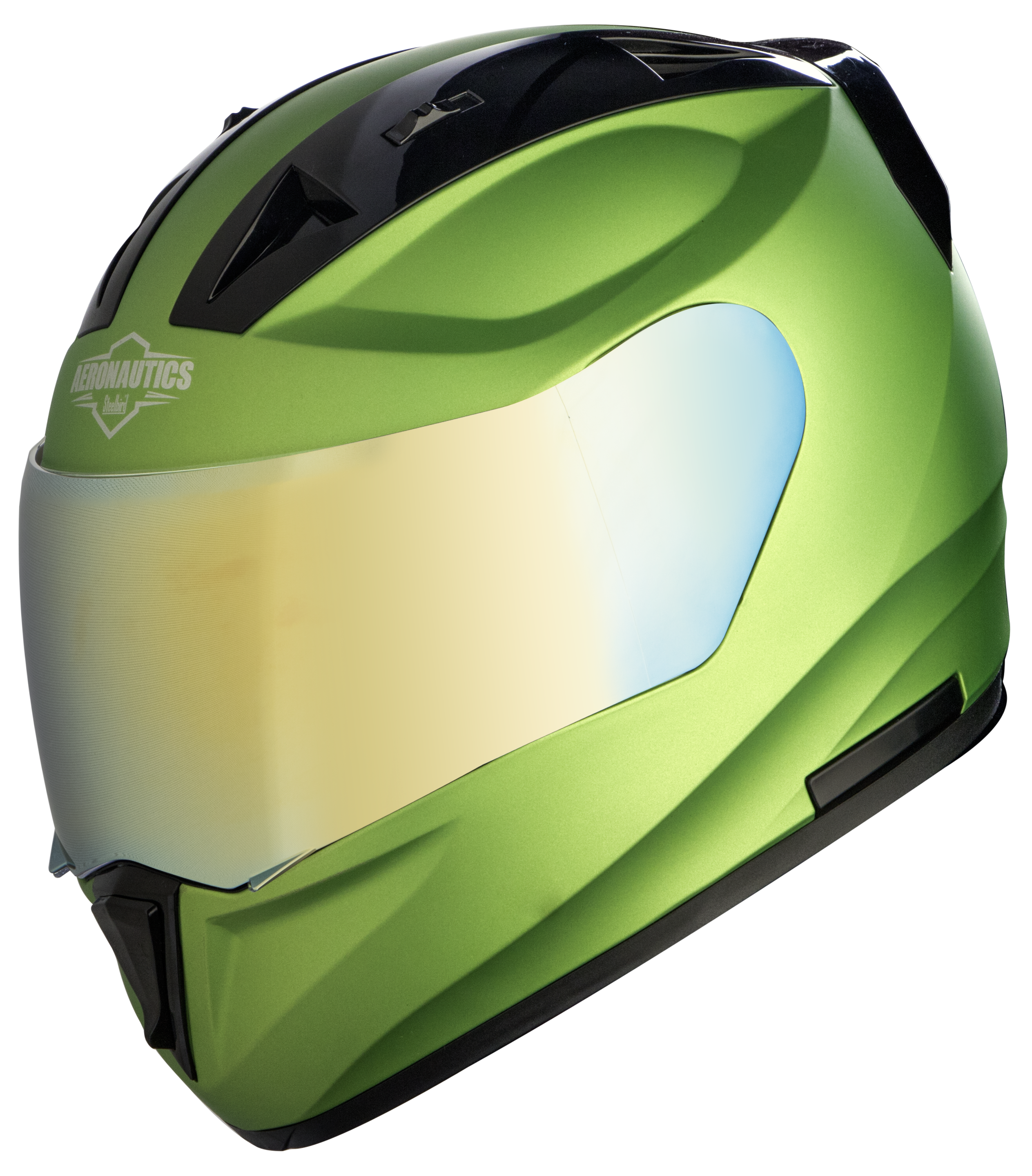 SA-1 Aeronautics Mat Y. Green (Fitted With Clear Visor Extra Gold Chrome Visor Free)